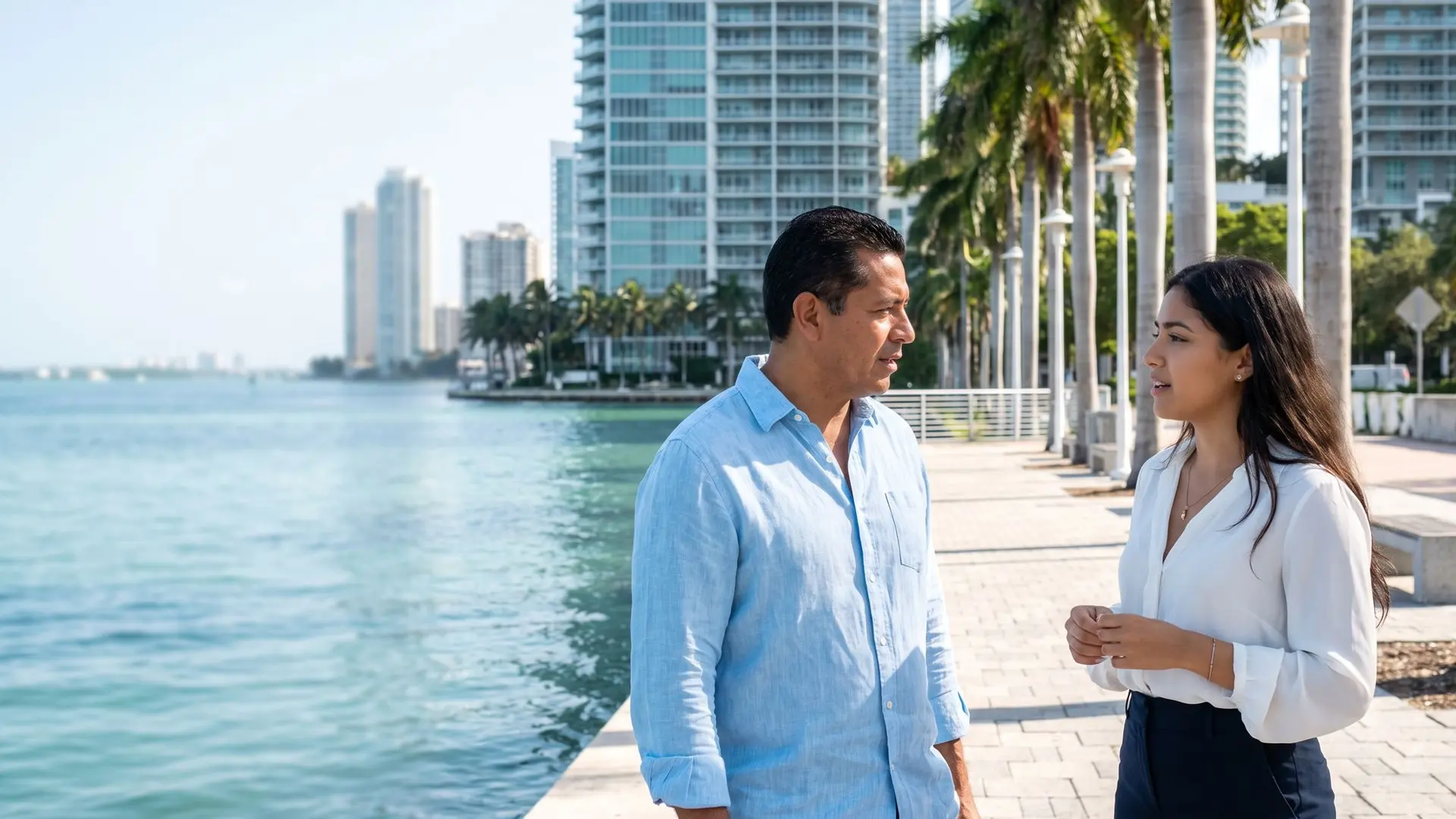Profesionales conversando en Miami
